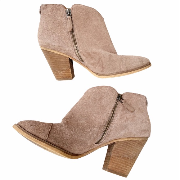 Susina Taupe Blush Suede Ankle Booties Size 8.5M - Picture 5 of 10